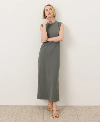 soft-slub essential easy muscle tee maxi dress