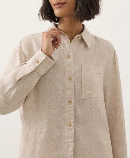 clearance linen relaxed shirt