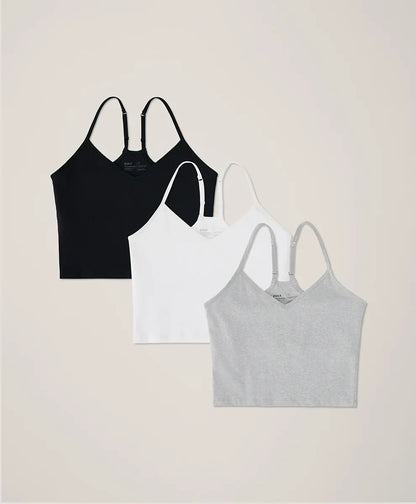 clearance everyday shelf bra cropped camisole 3-pack