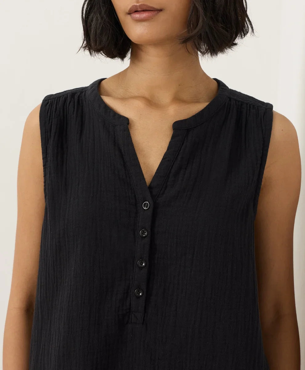 clearance coastal double gauze henley tank