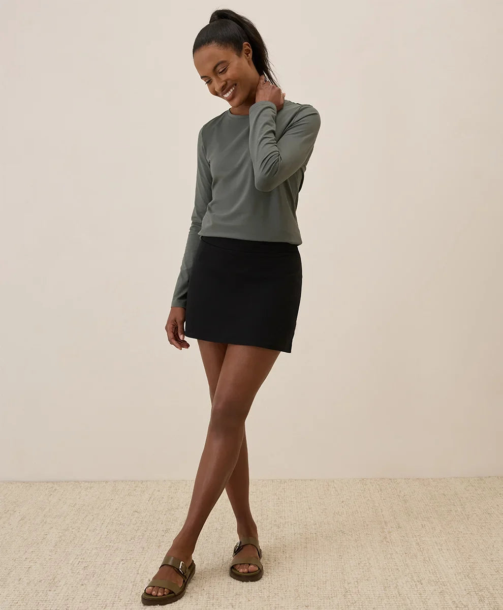 clearance luxe stretch jersey slim long sleeve tee
