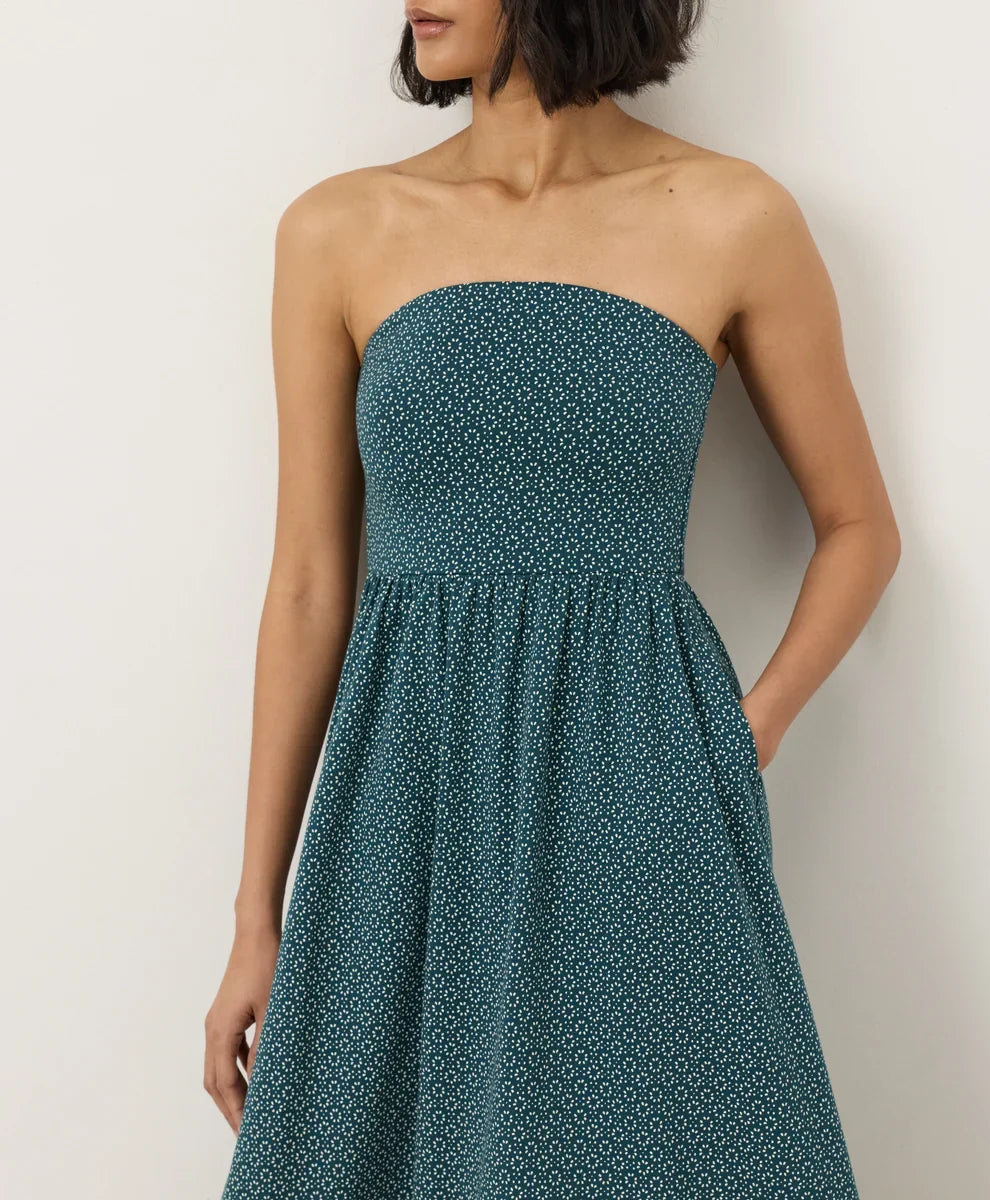clearance fit & flare strapless dress