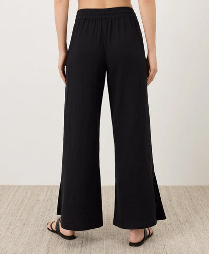 coastal double gauze split hem pant
