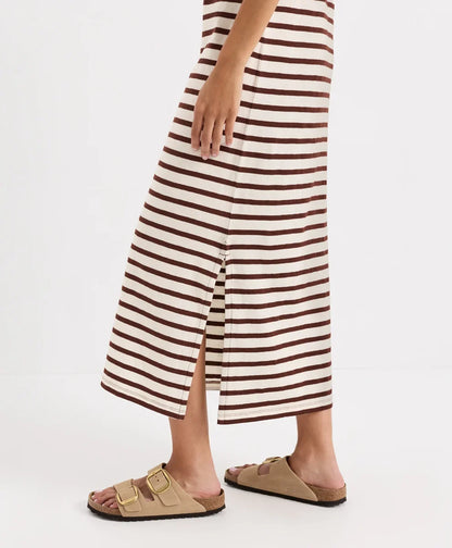 soft-slub essential easy muscle tee maxi dress