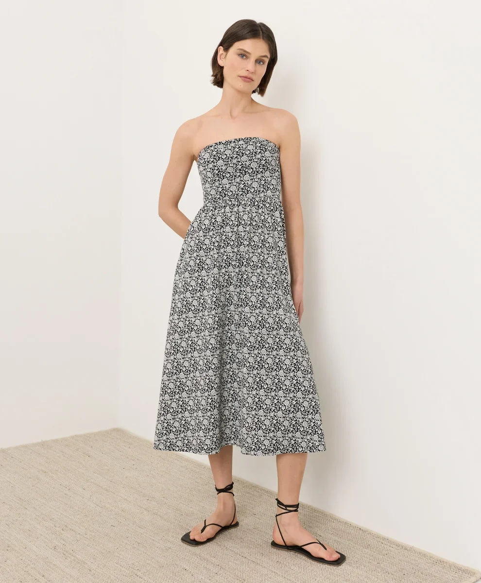 clearance fit & flare strapless dress