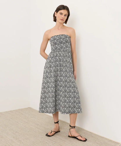 clearance fit & flare strapless dress
