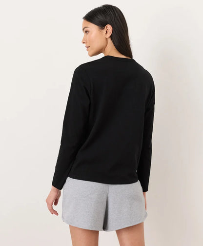 soft-slub essential crewneck long sleeve tee
