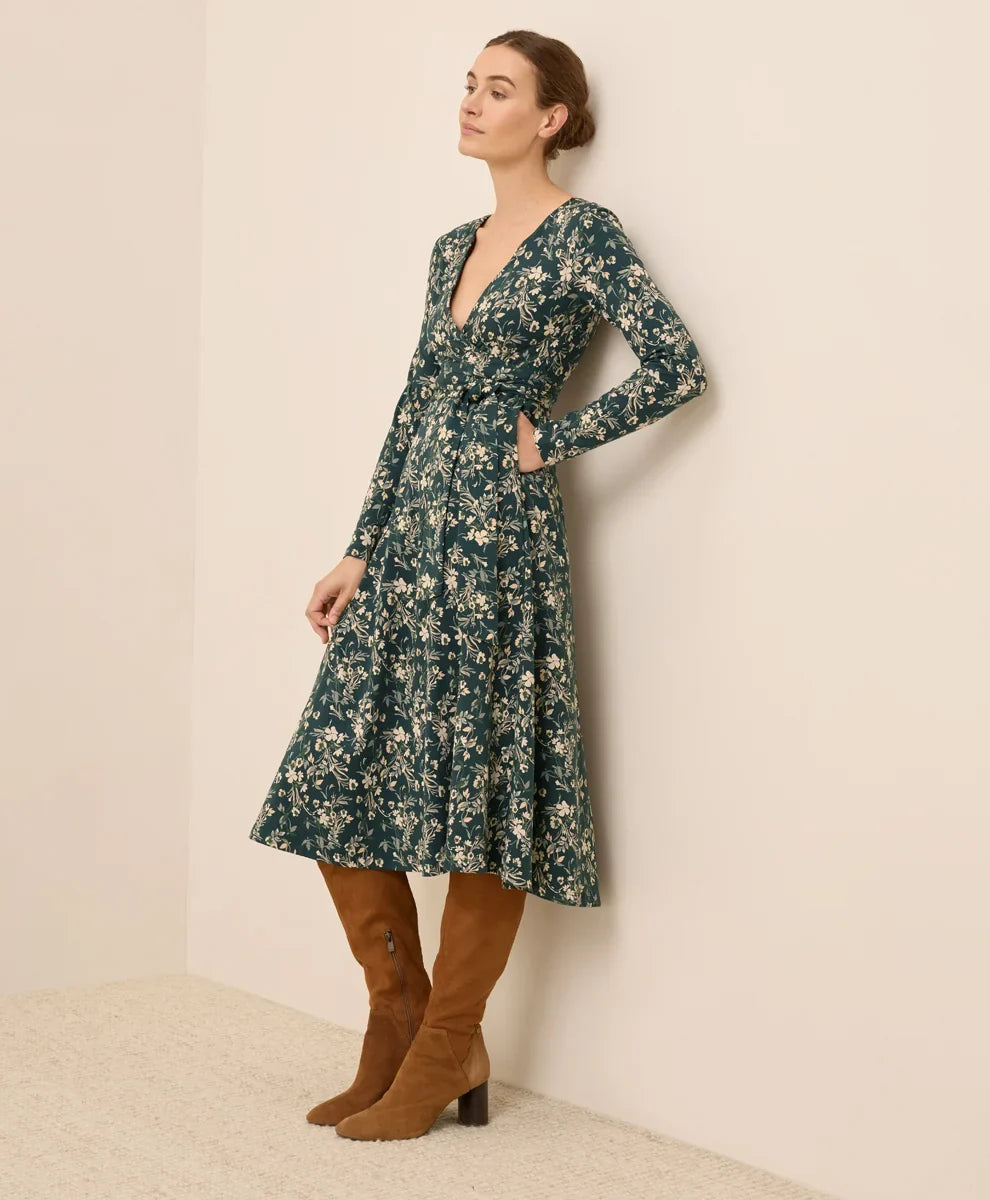 clearance fit & flare wrap dress