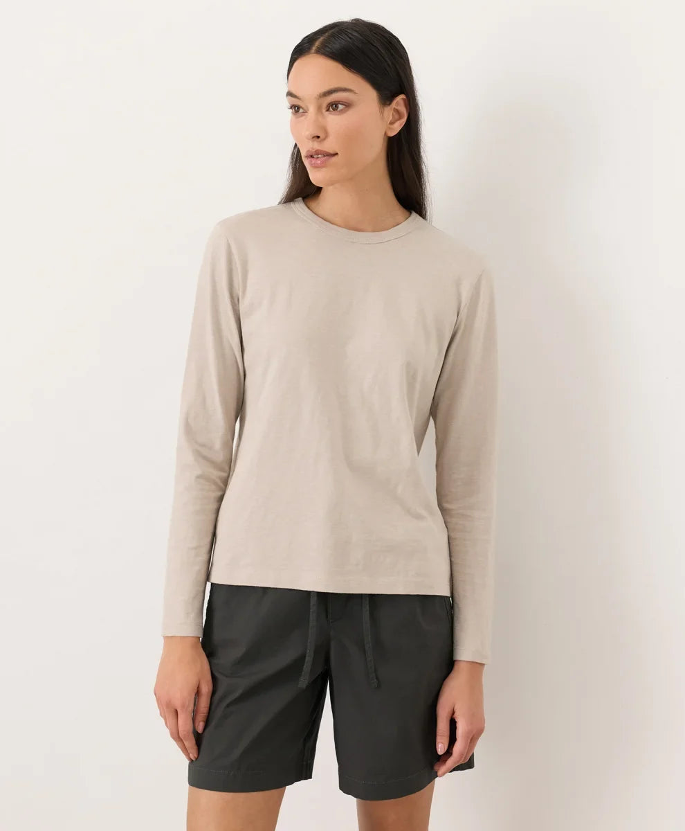 soft-slub essential crewneck long sleeve tee