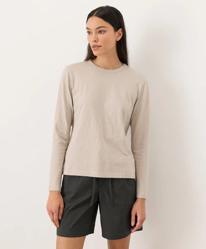 soft-slub essential crewneck long sleeve tee