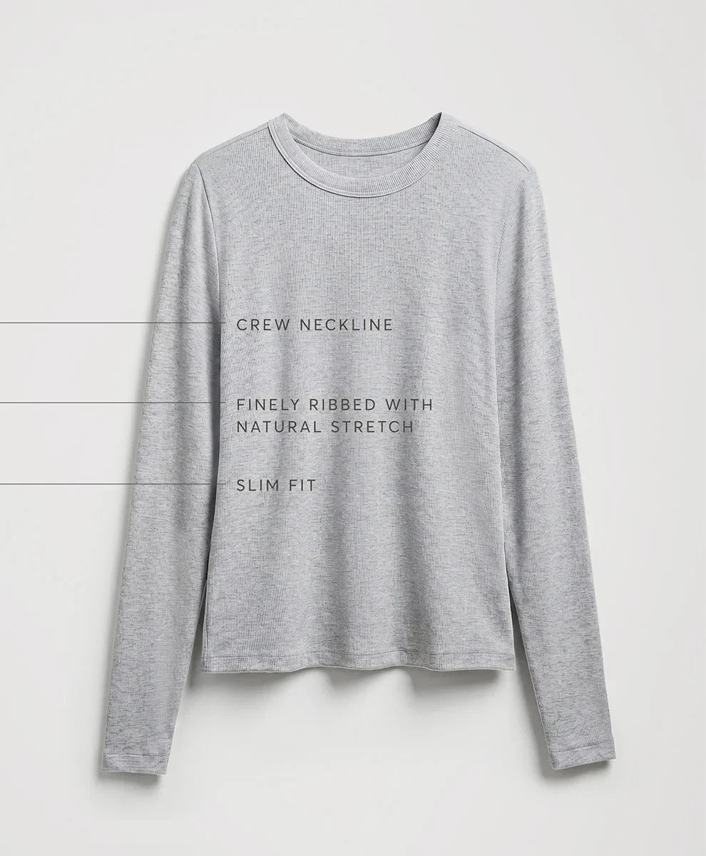 perfect rib crewneck long sleeve tee