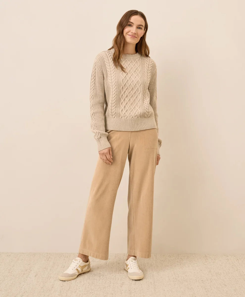 clearance luxe knit cable crew sweater