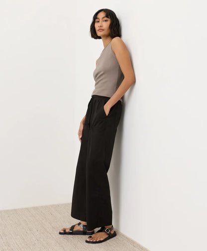 clearance stretch poplin wide leg pant