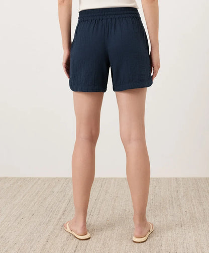 clearance coastal double gauze curved hem short