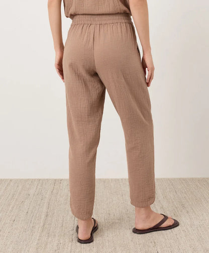 coastal double gauze tapered pull-on pant