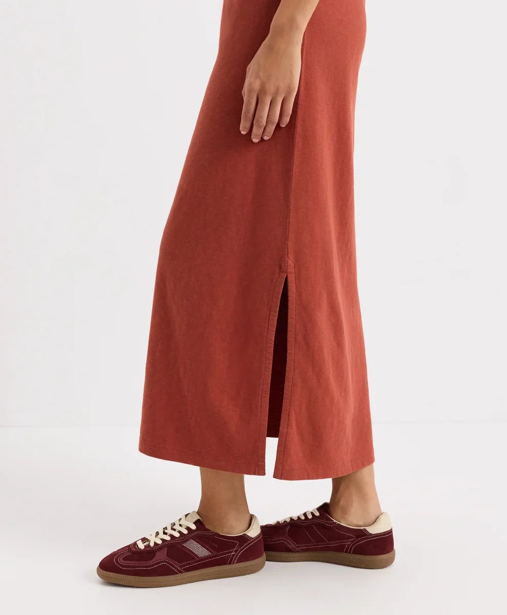 soft-slub essential easy muscle tee maxi dress