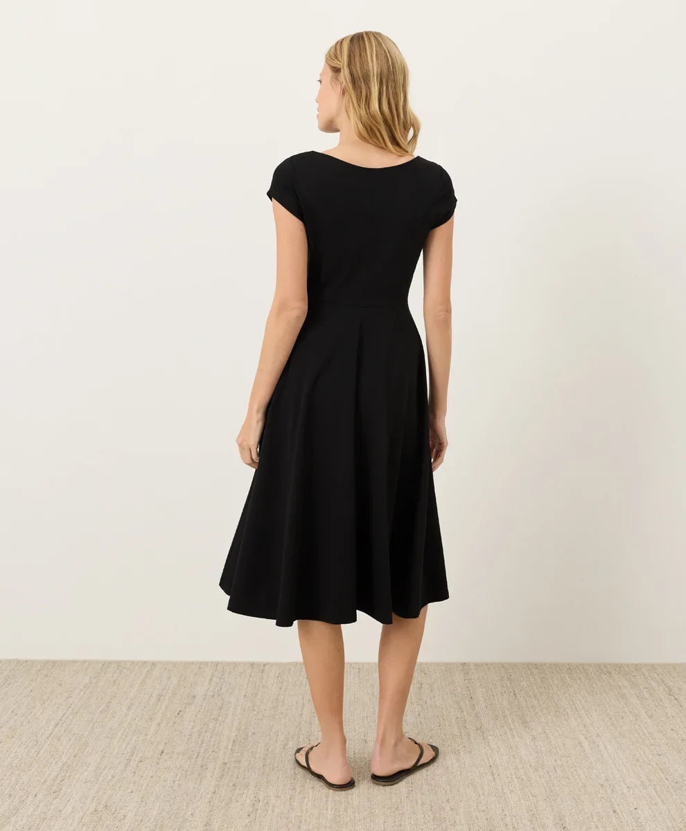 fit & flare ballet neck dress