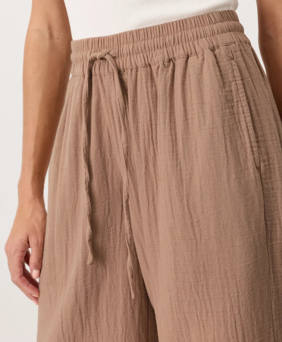 clearance coastal double gauze split hem pant
