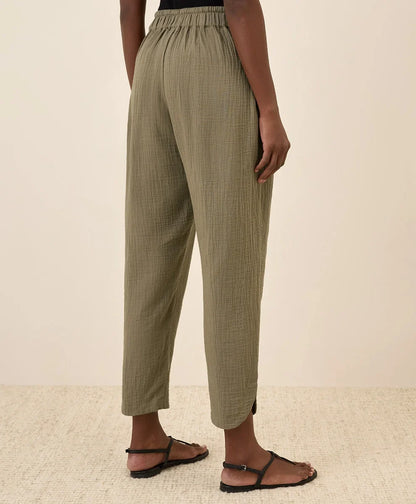 clearance coastal double gauze tapered pull-on pant