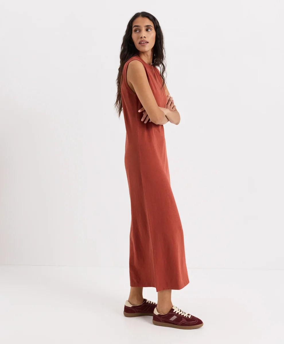 soft-slub essential easy muscle tee maxi dress