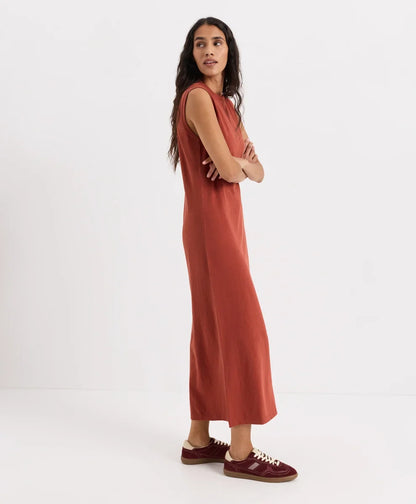 soft-slub essential easy muscle tee maxi dress