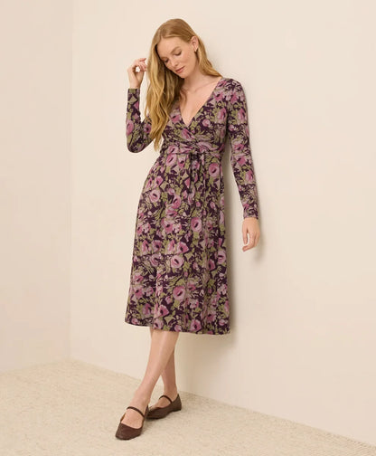 clearance fit & flare wrap dress