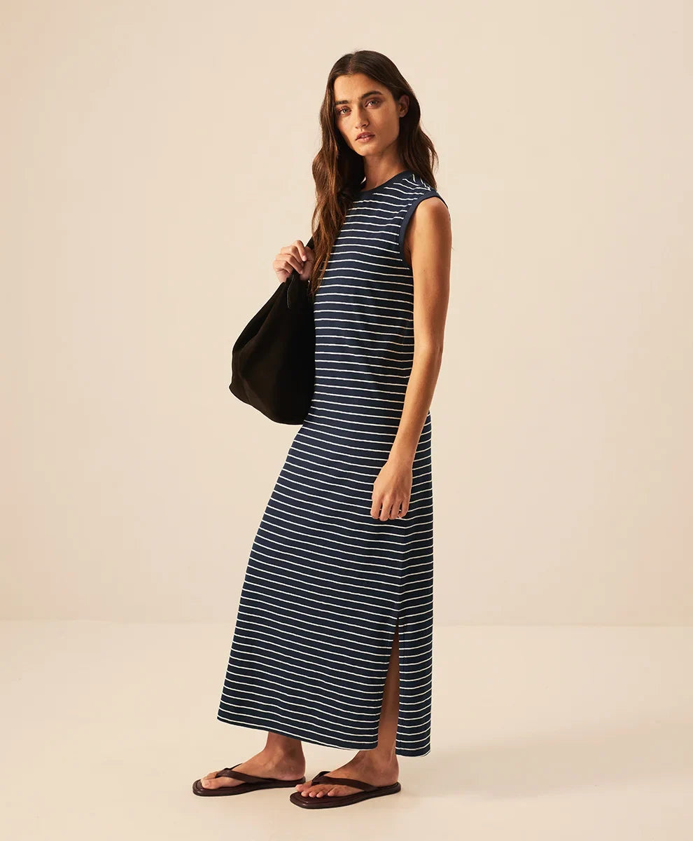soft-slub essential easy muscle tee maxi dress