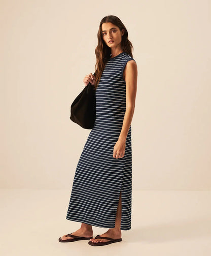 soft-slub essential easy muscle tee maxi dress