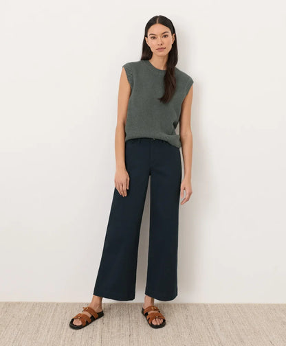 clearance stretch twill wide leg pant