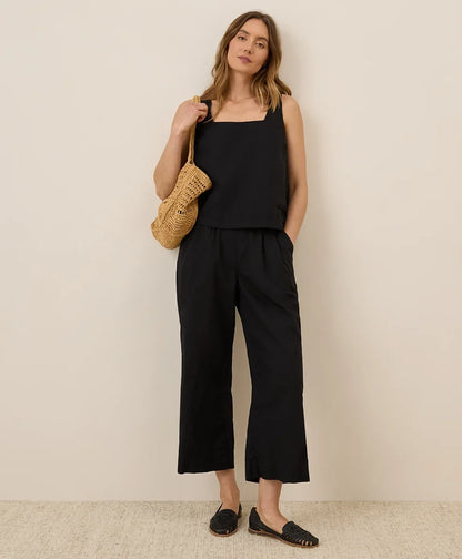 clearance canopy linen blend pleated trouser