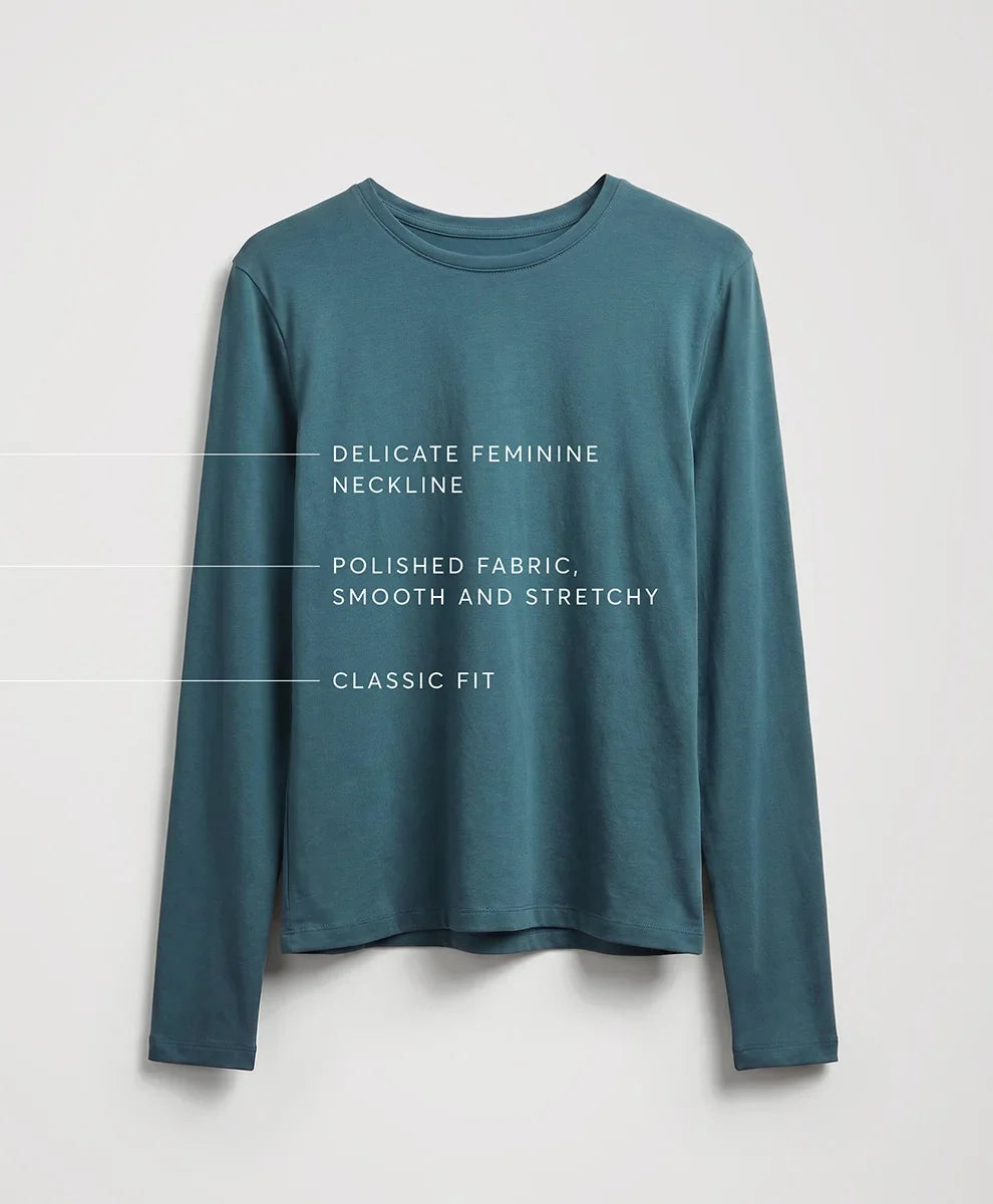 luxe essential crewneck long sleeve tee