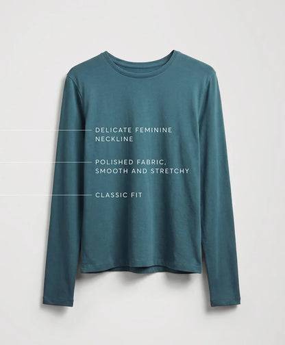 luxe essential crewneck long sleeve tee