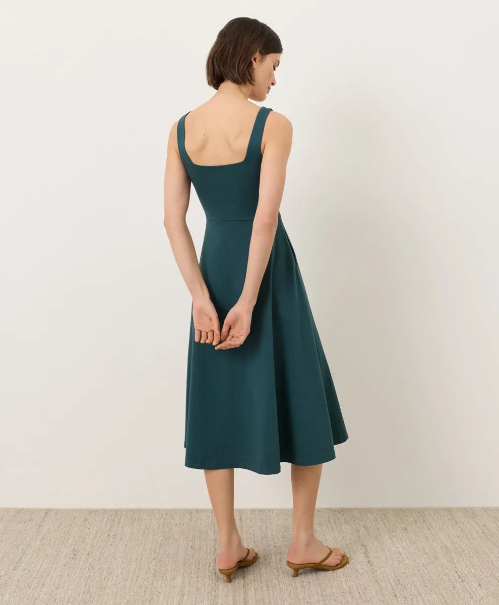 fit & flare square neck dress