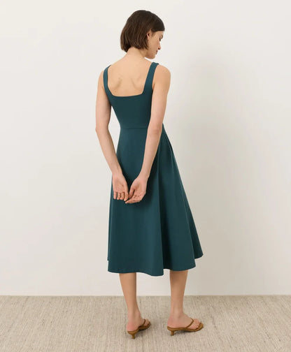 fit & flare square neck dress