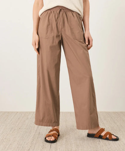 clearance stretch poplin wide leg pant