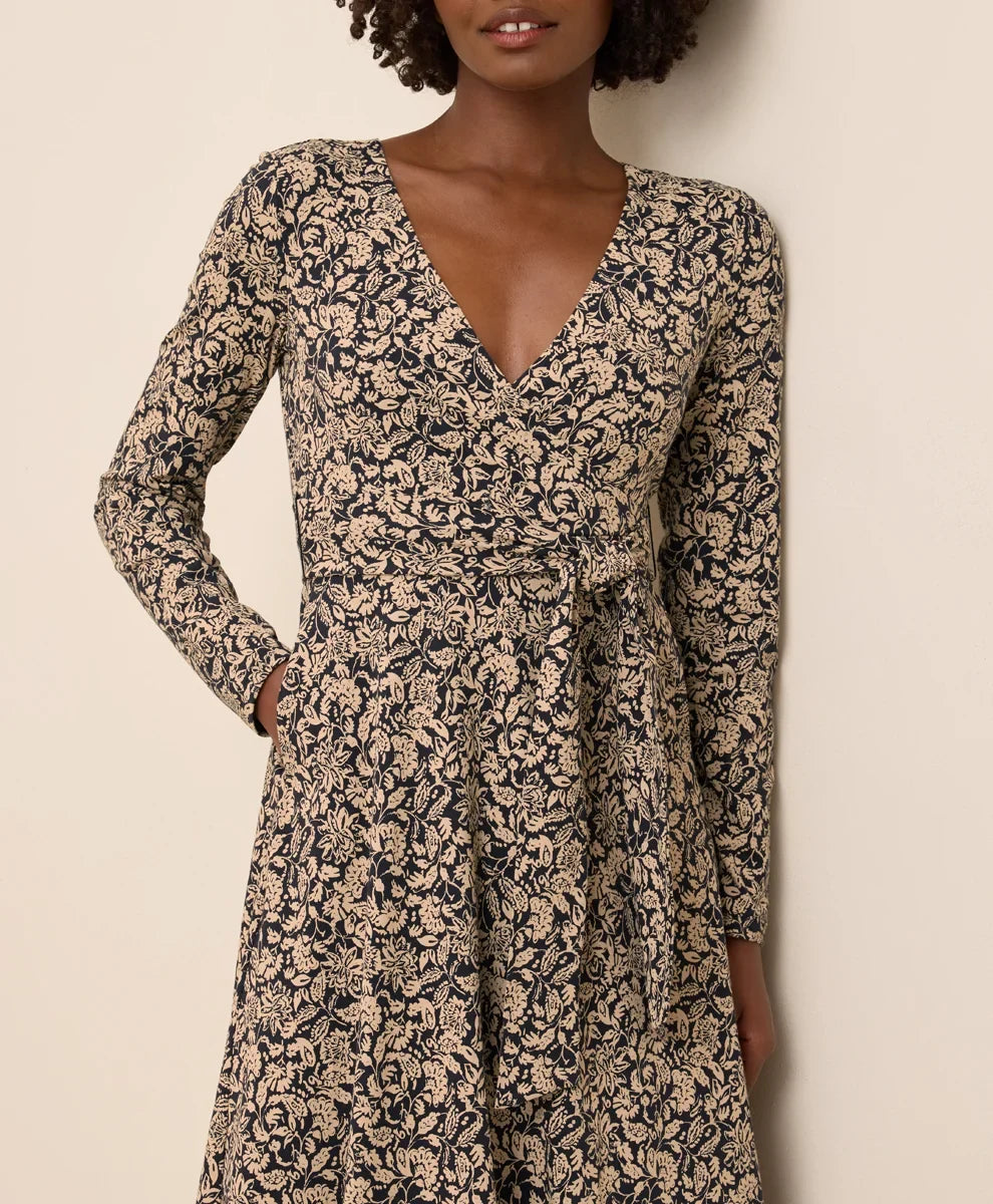 clearance fit & flare wrap dress