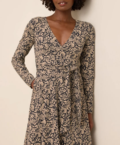clearance fit & flare wrap dress