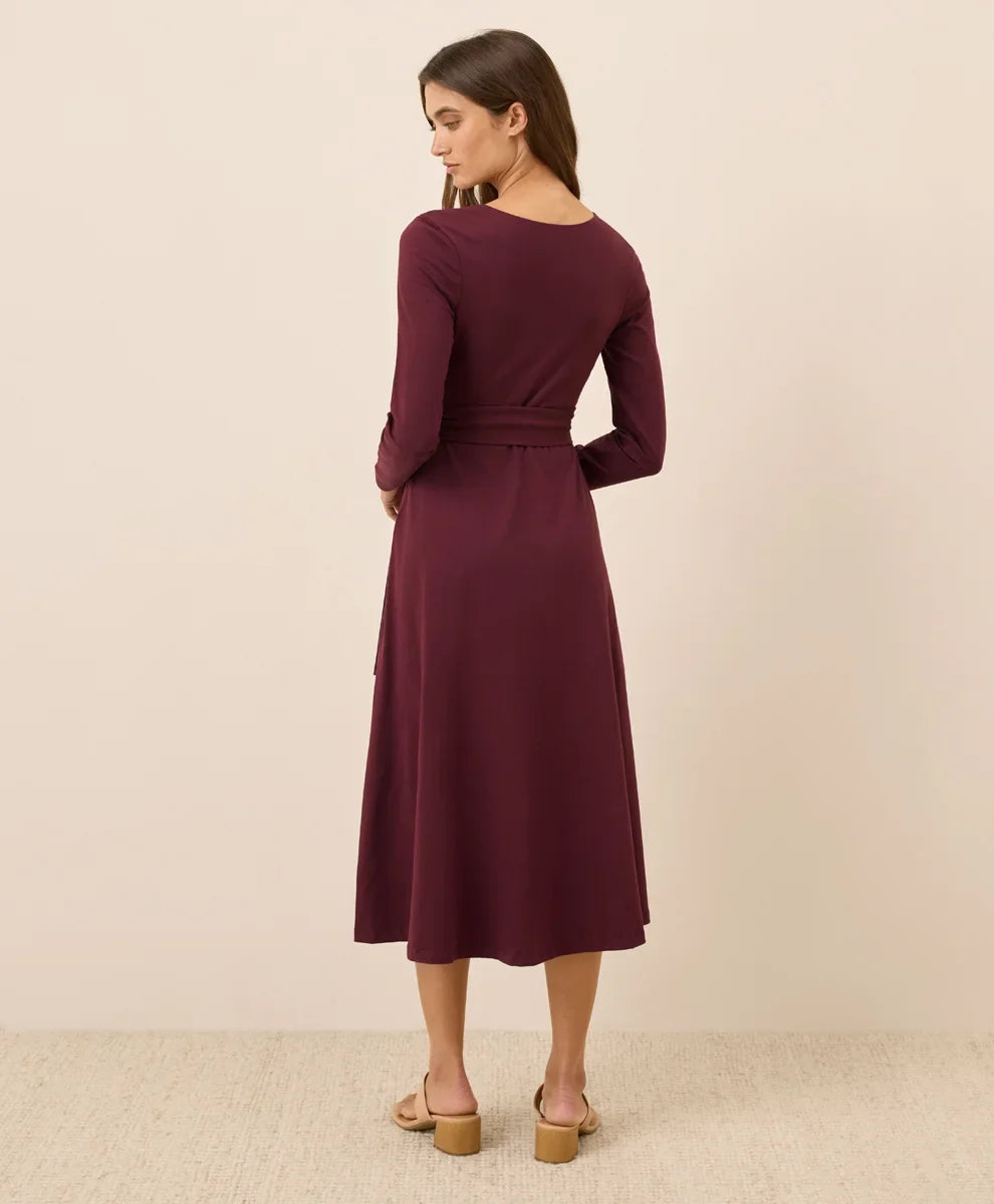 clearance fit & flare wrap dress