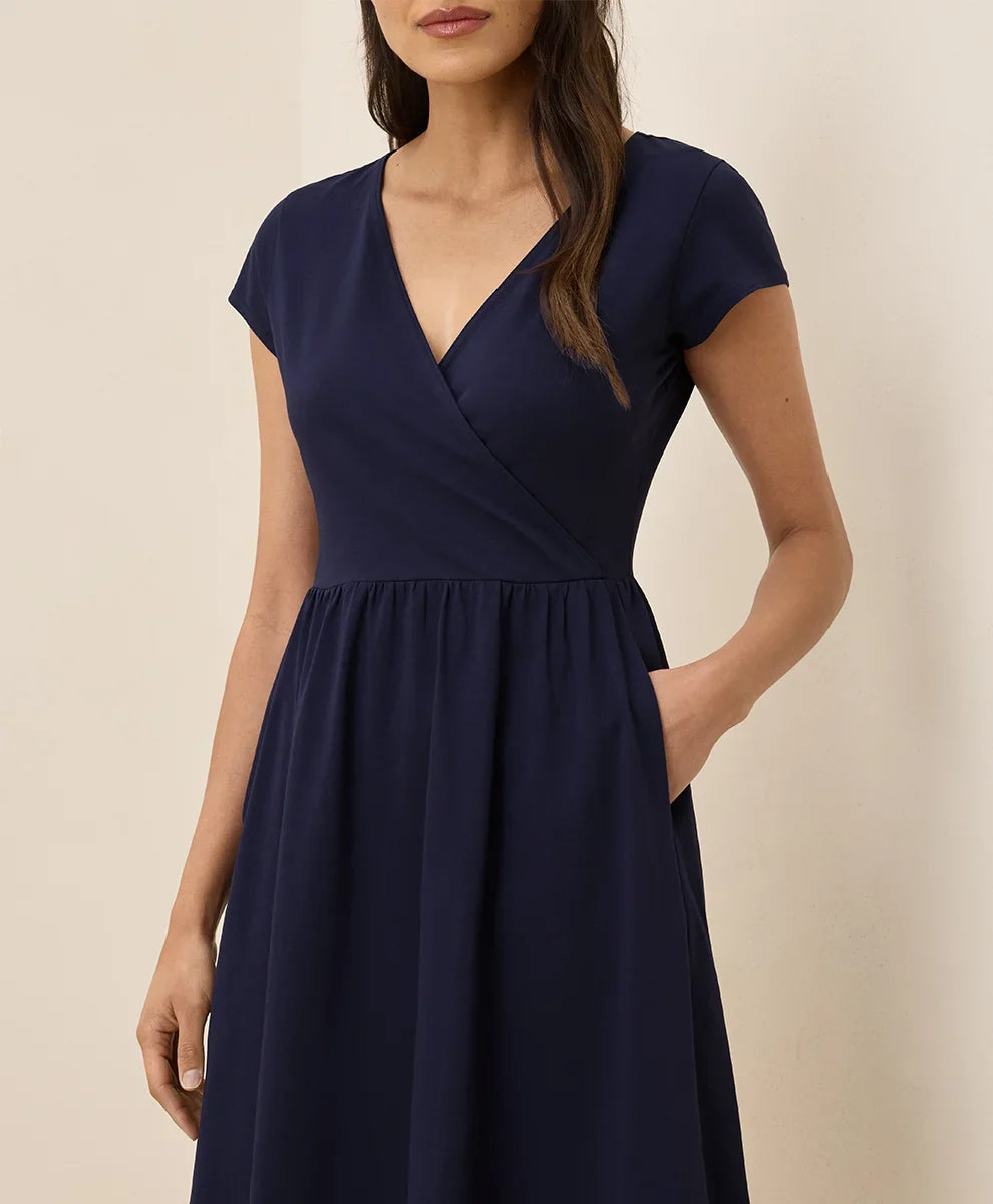 clearance fit & flare crossover dress