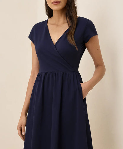 clearance fit & flare crossover dress