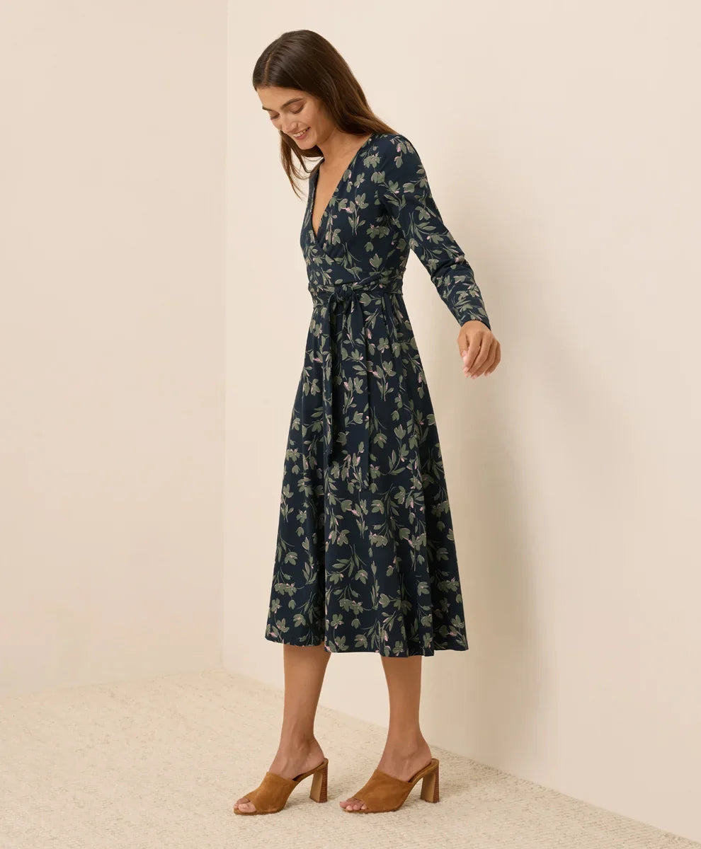 clearance fit & flare wrap dress