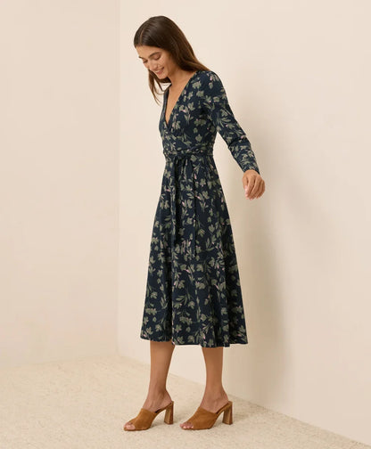 clearance fit & flare wrap dress