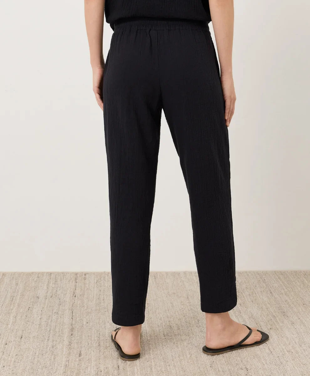 coastal double gauze tapered pull-on pant