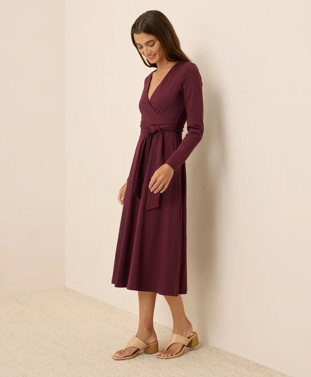 clearance fit & flare wrap dress