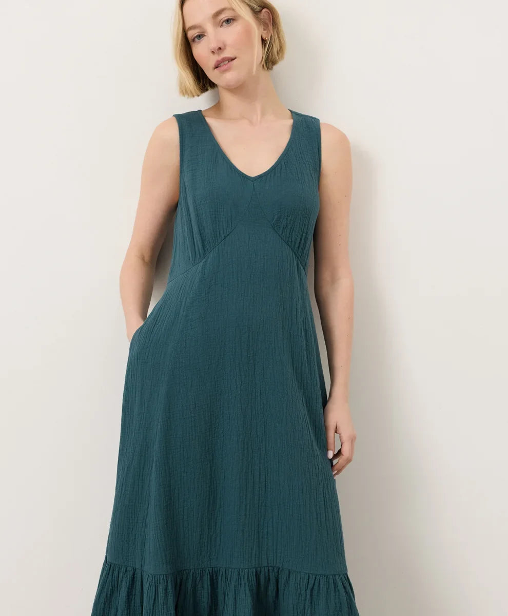 clearance coastal double gauze beach to brunch maxi dress