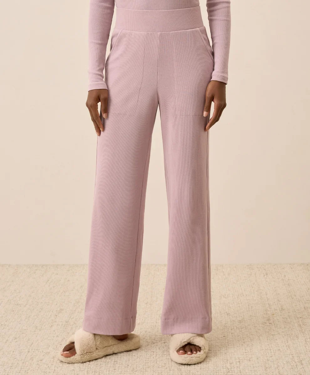 clearance easy rib wide leg lounge pant