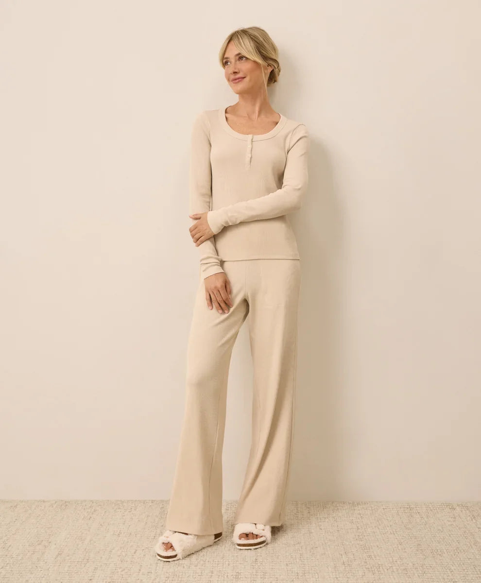 clearance easy rib wide leg lounge pant
