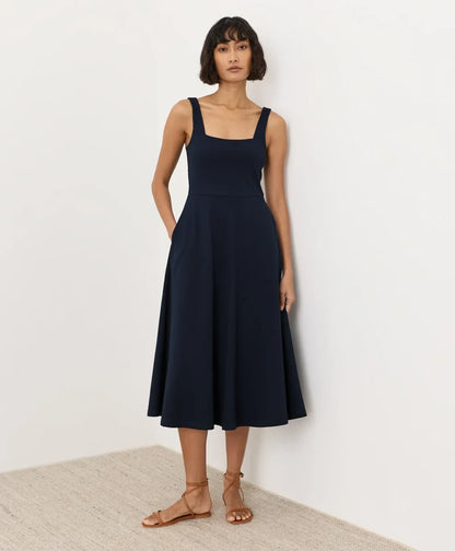 fit & flare square neck dress